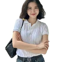 Suéter de Punto Acrílico Antiarrugas de Manga Larga con Cuello en V, Talla Única, en Oferta, Moderno y Juvenil, para Mujer, Nuevo Modelo de Invierno, Corte Ajustado