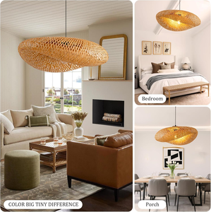 <span class=keywords><strong>Lampada</strong></span> a Sospensione in Rattan per Tavolo da Pranzo, Lampade Artigianali in <span class=keywords><strong>Vimini</strong></span>, <span class=keywords><strong>Lampada</strong></span> Pendente in Rattan, <span class=keywords><strong>Lampada</strong></span> Intrecciata in Bambù - Product Image 3