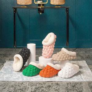 Dropshipping New Winter <b>Bubble</b> Fluffy for <b>Slippers</b> for Women Anti-Slippered Cushioned EVA Keep Warm Home for Spring - Product Image 2