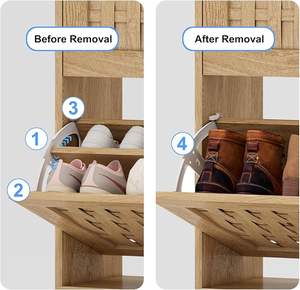 Armoire à chaussures ultra mince Spot Goods Armoire de rangement de <span class=keywords><strong>garage</strong></span> avec logo personnalisé Armoire à chaussures murale sans minimum - Product Image 5