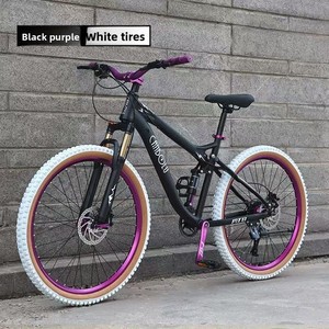 Qianbailu Soft-Tail Mountain Bike Adult Unisex Shock Absorption Variable <b>Gears</b> Dual Disc Brakes 26-Inch Wheels High-Carbon Steel - Product Image 1