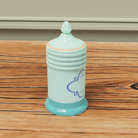 Logo personnalisé fait à la main vintage grand pot de stockage en céramique bleu vert porcelaine pharmacie apothicaire réactif temple pots avec couvercle