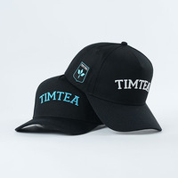 Casquettes structurées personnalisées noires avec broderie 3D, casquettes à 5 panneaux, 100% coton, casquettes snapback