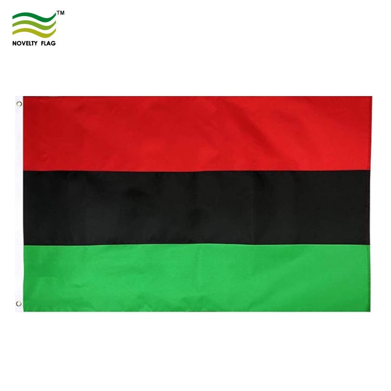 Schnelle lieferung 3 * 5ft 75D Polyester Rot Schwarz Grün Pan Afrikanische Flagge