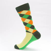 Chaussettes amusantes personnalisées à motif Argyle, en coton doux, couleurs vives, motif géométrique, design personnalisé pour hommes et femmes, pour occasions décontractées, fêtes, cadeaux
