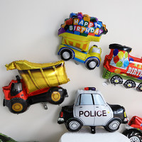 Ballon en aluminium à thème voiture et avion pour garçons, décoration de fête d'anniversaire pour enfants de 1 à 6 ans, scène portable et pliable