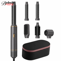 Brosse rotative à air chaud 5-en-1 pour coiffage automatique, sèche-cheveux ionique, lisseur et boucleur en une seule étape, vente en gros