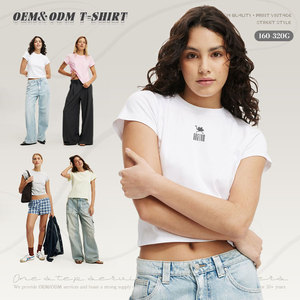 OEM Custom Logo grafico stampato <span class=keywords><strong>bianco</strong></span> Y2K t-shirt in cotone <span class=keywords><strong>Crop</strong></span> <span class=keywords><strong>Top</strong></span> per le donne Baby Girl Cropped t-shirt produttore all'ingrosso - Product Image 1