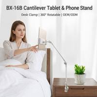Support de téléphone à clipser sur bureau 360° °   Support de tablette rotatif à bras flexible 640 mm avec pince en C 10-70 mm pour bureau et lit, vente en gros OEM
