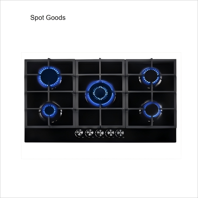 5 burner Gas Cooker Bench High End Quality Kitchen Range Gas Hob Furnace Stove Sturdy Pot Rack Cooktops Protection CE AGA ISO900