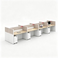 Poste de travail modulaire en forme de L avec cloison haute pour 2, 4 ou 6 personnes – Bureau de personnel avec écran de séparation