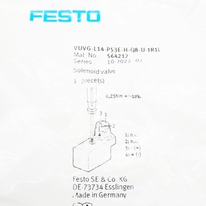 Solenoide Plc Vuvg-l14-p53e-h-<span class=keywords><strong>q8</strong></span>-u-1r1l 564212 -en su embalaje original- para producto con garantía - Product Image 2