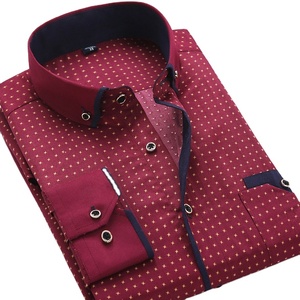 2024 Mới Đến Người Đàn Ông Ăn Mặc Áo Sơ Mi Dài Tay Áo Mỏng Phù Hợp Với Nút Xuống Cổ Áo In Người Đàn Ông Kinh Doanh Áo Sơ Mi - Product Image 1