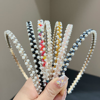 2025 nouvelle Version à la main coloré cristal perles perle bandeau brillant mode perle cheveux cerceaux en gros cheveux accessoires