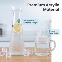 Carafe à eau en acrylique/PC de grande capacité, résistante à la chaleur, pot à eau transparent, carafe à eau froide pour la cuisine et les restaurants