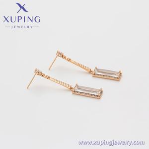 X000753441 XUPING <span class=keywords><strong>Orecchini</strong></span> Pendenti Lunghi <span class=keywords><strong>Rettangolari</strong></span> con Zirconi Placcati Oro 18K per Donne, Stile Minimalista, Vendita all'Ingrosso - Product Image 5