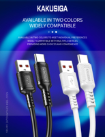 KAKUSIGA Type-C 1m téléphone tablette Rapide 3A Courant de Charge Câble de Données Câble de Données Câble de USB-C