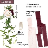 Nieuwe aanwinst: Kunstzijde rode bloemen bruiloft gangpad stoeldecoraties met lint - handgemaakt