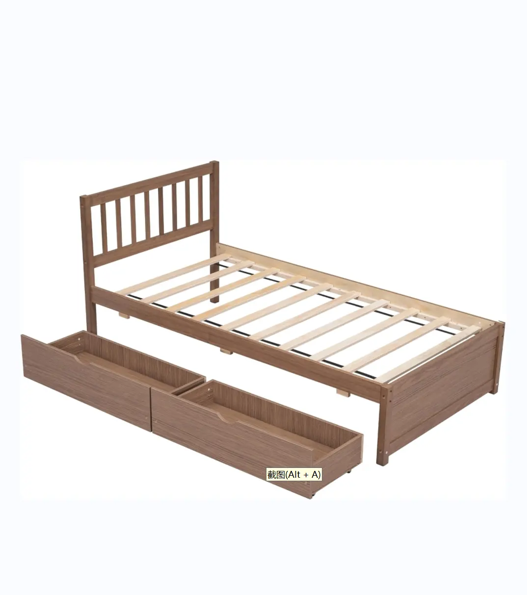 Çift karyola iskeleti, depolama çekmeceli ahşap ikiz yatak, başlık ile çocuk çift platform yatağı