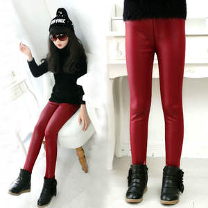 Automne hiver nouveaux vêtements pour enfants femme bébé respirant imprimé décontracté doublé polaire pleine longueur 100% Polyester Leggings - Product Image 4