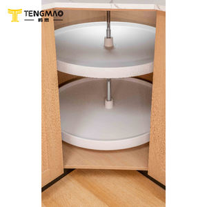 Prix d'usine 18 pouces blanc gris rotatif étagère à épices organisateur rond deux pneus en plastique paresseux Susan ensemble - Product Image 4