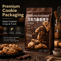 Pochette d'emballage personnalisée pour biscuits avec fermeture éclair, idéale pour les biscuits aux pépites de chocolat, les produits de boulangerie et les aliments à emporter