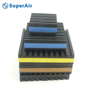 Almohadillas Antivibración de 4" x 7" con Nervaduras y Centro de EVA Azul, Almohadilla de Aislamiento para Unidades de Aire Acondicionado de Alta Resistencia - Product Image 3