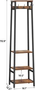 Appendiabiti Indipendente Best Seller con 3 Ripiani e 7 Ganci, Appendiabiti <span class=keywords><strong>da</strong></span> <span class=keywords><strong>Parete</strong></span>, Porta Abiti Stile Industriale - Product Image 2