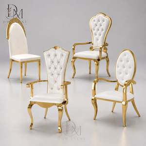 Silla de Trono de Lujo en Acero Inoxidable Dorado con Respaldo de Pavo Real para Bodas, Eventos y Recepciones, Venta al Por Mayor - Product Image 2