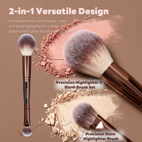 MAANGE Lot de 19 pinceaux de maquillage professionnels avec trousse de rangement – Pinceaux doux pour blush, poudre, anticernes, yeux et fond de teint