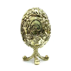 Huevo de Pascua ruso/joyero de anillo en forma de huevo Faberge.