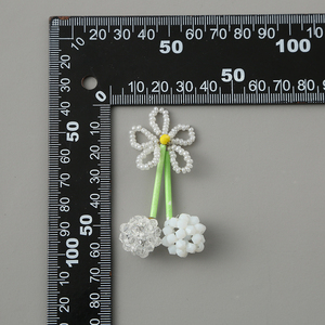 Pendentif rond ajouré délicat et coloré en perles de rocaille, fait main, motif fleur de <span class=keywords><strong>muguet</strong></span>, pour accessoires de bijoux DIY - Product Image 4