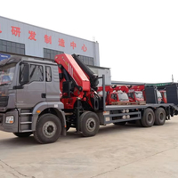Camion à lit plat Shacman 25 tonnes avec grue