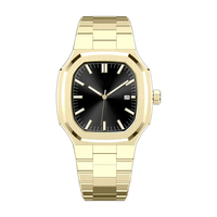 Nouveau personnalisé en acier inoxydable hommes montres mouvement à Quartz mains lumineuses 38MM montre carrée solide bande bracelet calendrier cadran logo