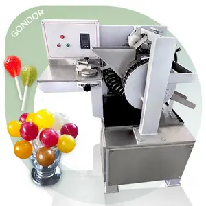 Fabrikasi otomatis putaran keras berbentuk Lollipop Lollypop stik kecil mesin pembuat permen dari rumah di India Pakistan
