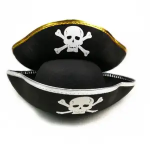 Пиратская шляпа, пиратский костюм, аксессуар для детей и взрослых, реквизит для ролевых игр на Хэллоуин, черный