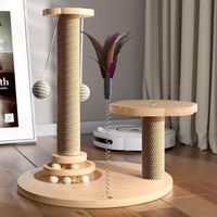 Arbre à chat de luxe moderne et classique avec griffoir en bois, sisal et laine, structure d'escalade verticale pour chats, en carton