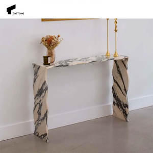 Tostone Luxueux Naturel Blanc Marbre Pierre Rectangle <span class=keywords><strong>Console</strong></span> <span class=keywords><strong>Table</strong></span> pour Intérieur Salon Hôtel Durable Meubles Décoration - Product Image 1