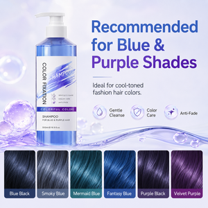 <span class=keywords><strong>Shampoo</strong></span> Color Lock OEM ODM 500ml Blu Protezione Colore <span class=keywords><strong>pH</strong></span> Acidulo Sottile 5.5 Olio di Crusca di Riso per Capelli Danneggiati e Tinti Gel Anti-Sbiadimento - Product Image 5