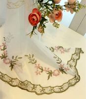 Minimaliste moderne maille brodé miroir fleur de prunier salon translucide voilages de fenêtre prêts à l'emploi