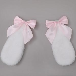 E0043 Pince à cheveux oreilles de lapin avec nœud - Bandeau mignon oreilles d'animaux pour femmes et filles, accessoires capillaires Kawaii pour fête cosplay - Product Image 6