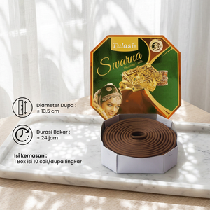Bobines d'encens en bois de cyprès indonésien Aroma Tulasi Swarna, parfumées à l'indienne, pour usage religieux et aromathérapie, toutes saisons - Product Image 3
