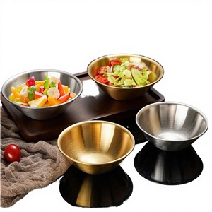 Polished Stainless Steel Korean-style V-shaped Eco-Friendly Single-layer Salad Hot Pot Restaurant Seasoning Commercial Snack - Product Image 3
