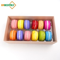 Boîte cadeau pliable en papier pour macarons, biscuits et desserts de boulangerie, personnalisée avec impression, 12 pièces, avec inserts