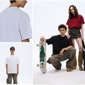 T-shirt de haute qualité 100% coton, taille plus, impression numérique personnalisée, logo, 260 g/m², col rond, t-shirt uni, vente en gros, t-shirt blanc pour hommes - Product Image 2