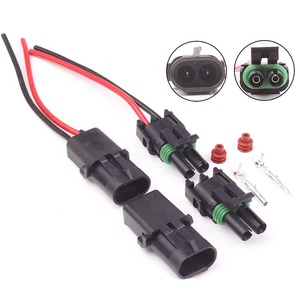 12010973 12015792 Konektor Seri Weather Pack 2 Arah Pria Wanita 150MM Kabel Harness - Product Image 1
