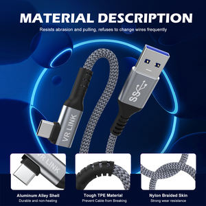 USB Typ C Kabel 5m Nylon jacke mit Geflecht abschirmung für VR Headset & Kamera 5A Schnell lade datenkabel für den Computer gebrauch - Product Image 6