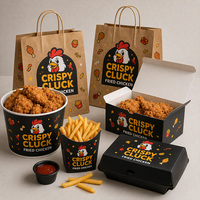 Boîtes alimentaires en papier jetables en kraft de qualité alimentaire pour ailes de poulet frites, hot-dogs, hamburgers, emballages pour la restauration rapide à emporter