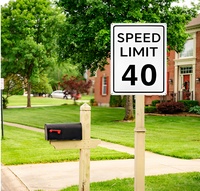Panneau de signalisation en aluminium « Limite de vitesse 40 mph », signalisation routière réfléchissante de qualité ingénieur, panneau de rue résistant à la rouille, imperméable et résistant aux intempéries