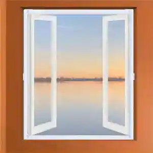European Style PVC Plastic Double Glass Casement Window Swing Open Windproof For Bedroom